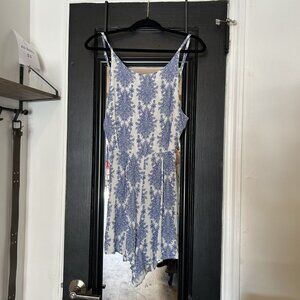 Summer Romper White & Blue